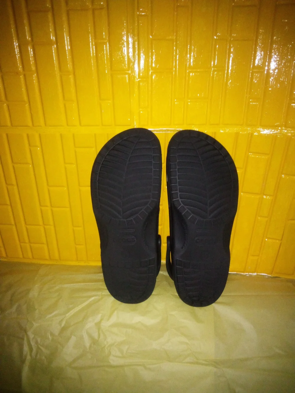 CROCS Black Classic Clog Worn